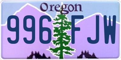 OR license plate 996FJW