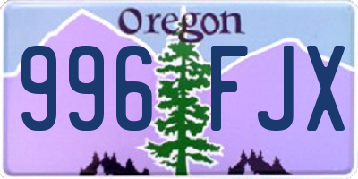 OR license plate 996FJX