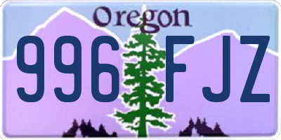 OR license plate 996FJZ