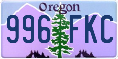 OR license plate 996FKC