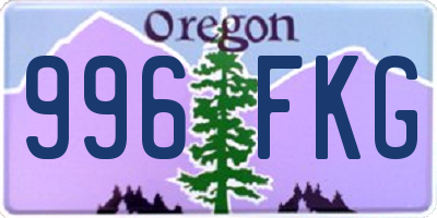 OR license plate 996FKG