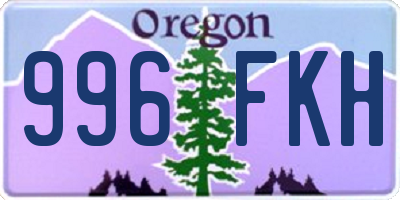 OR license plate 996FKH