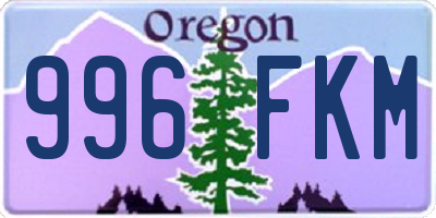 OR license plate 996FKM