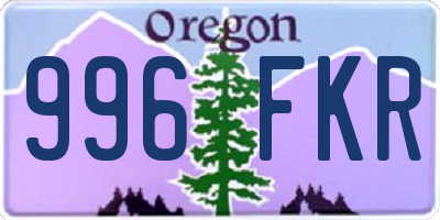 OR license plate 996FKR