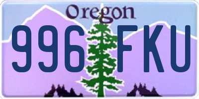OR license plate 996FKU