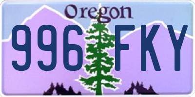 OR license plate 996FKY