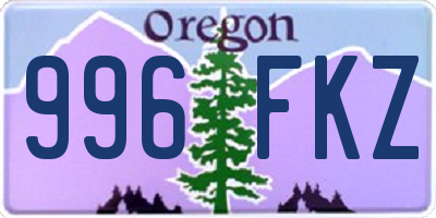 OR license plate 996FKZ