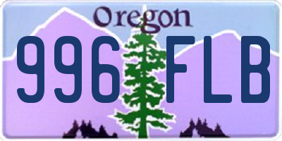 OR license plate 996FLB