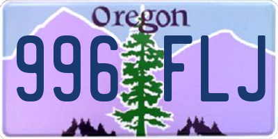 OR license plate 996FLJ