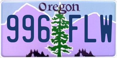 OR license plate 996FLW