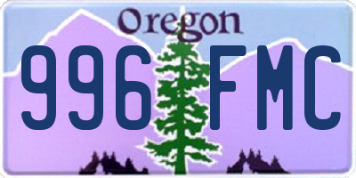 OR license plate 996FMC