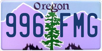 OR license plate 996FMG