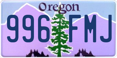 OR license plate 996FMJ