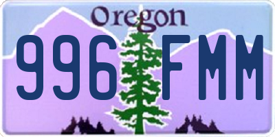 OR license plate 996FMM