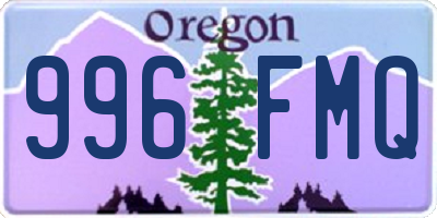OR license plate 996FMQ