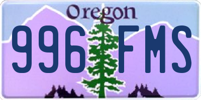 OR license plate 996FMS