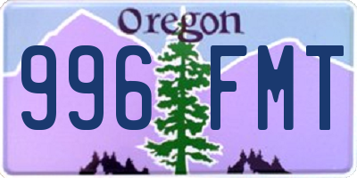 OR license plate 996FMT