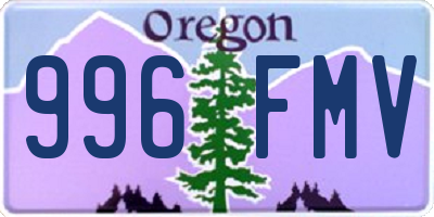 OR license plate 996FMV