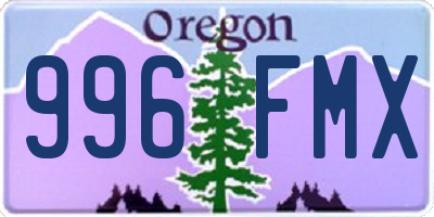 OR license plate 996FMX