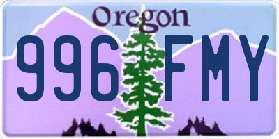 OR license plate 996FMY