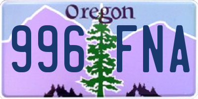 OR license plate 996FNA