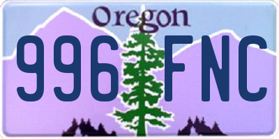 OR license plate 996FNC