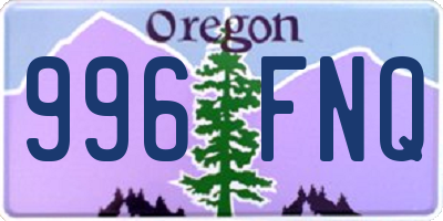 OR license plate 996FNQ