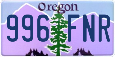 OR license plate 996FNR