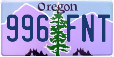 OR license plate 996FNT