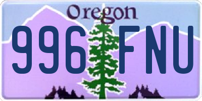 OR license plate 996FNU