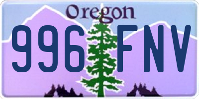 OR license plate 996FNV