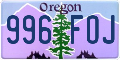 OR license plate 996FOJ