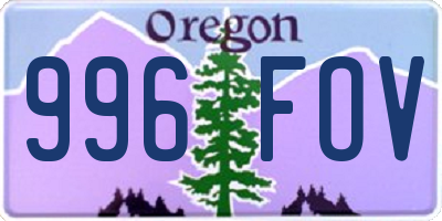 OR license plate 996FOV