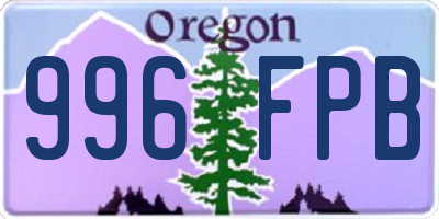 OR license plate 996FPB