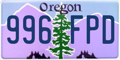 OR license plate 996FPD