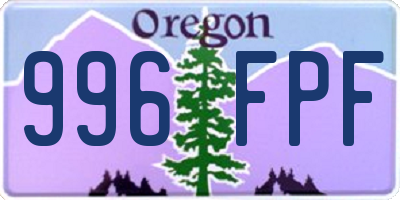 OR license plate 996FPF