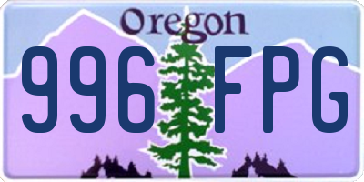OR license plate 996FPG