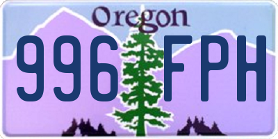 OR license plate 996FPH