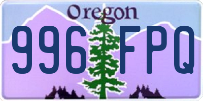OR license plate 996FPQ