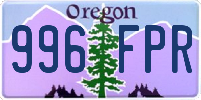 OR license plate 996FPR