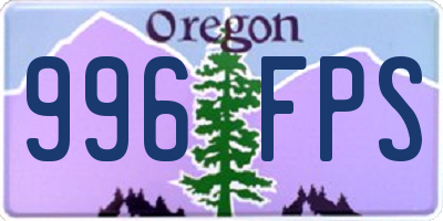 OR license plate 996FPS