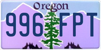 OR license plate 996FPT