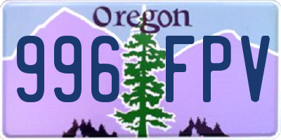 OR license plate 996FPV