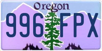 OR license plate 996FPX