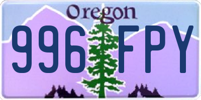 OR license plate 996FPY