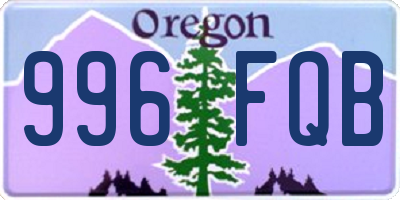 OR license plate 996FQB