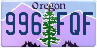 OR license plate 996FQF