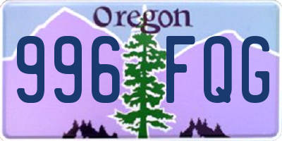 OR license plate 996FQG