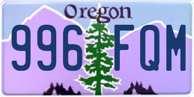 OR license plate 996FQM