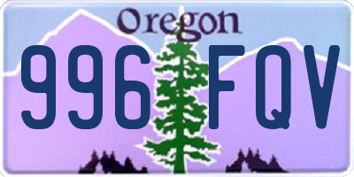 OR license plate 996FQV